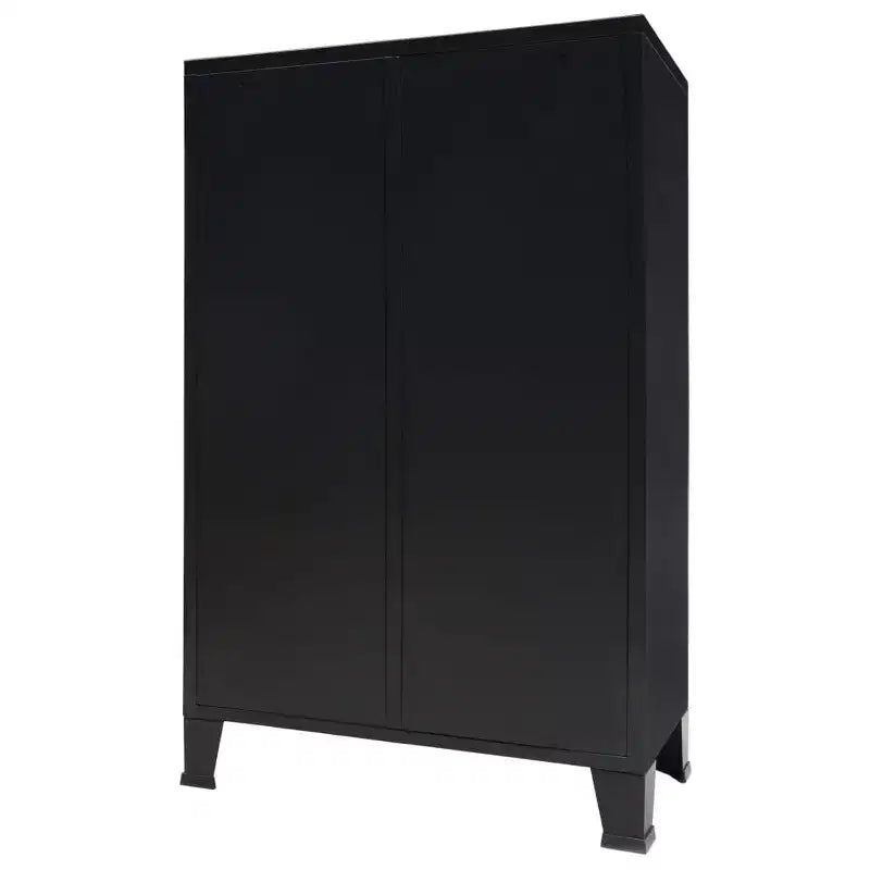 vidaXL Wardrobe Black Sheet Metal Medium Adjustable Shelves