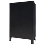 vidaXL Wardrobe Black Sheet Metal Medium Adjustable Shelves