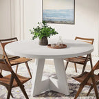 47 Inch Round Dining Table for 4, Wood Kitchen Dinner Table for Kitchen Dining Living Room - N/A