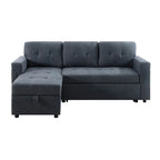 Convertible Reversible Sectional Sofa with Pull-Out Sleeper Bed, Hidden Storage Chaise, and Durable Legs