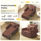 Adjustable Sleeper Chair Bed, 3-in-1 Convertible, Multiple Colors, Fits 1 Person