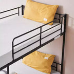 Karl Home Twin Over Twin Steel Bunk Bed Frame Ladder Bedroom Dorm Room for Kids Adult Children