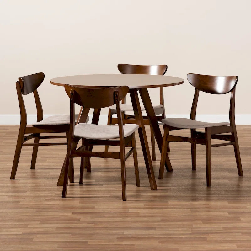 Philip Mid-Century Modern Transitional 5-Piece Dining Set