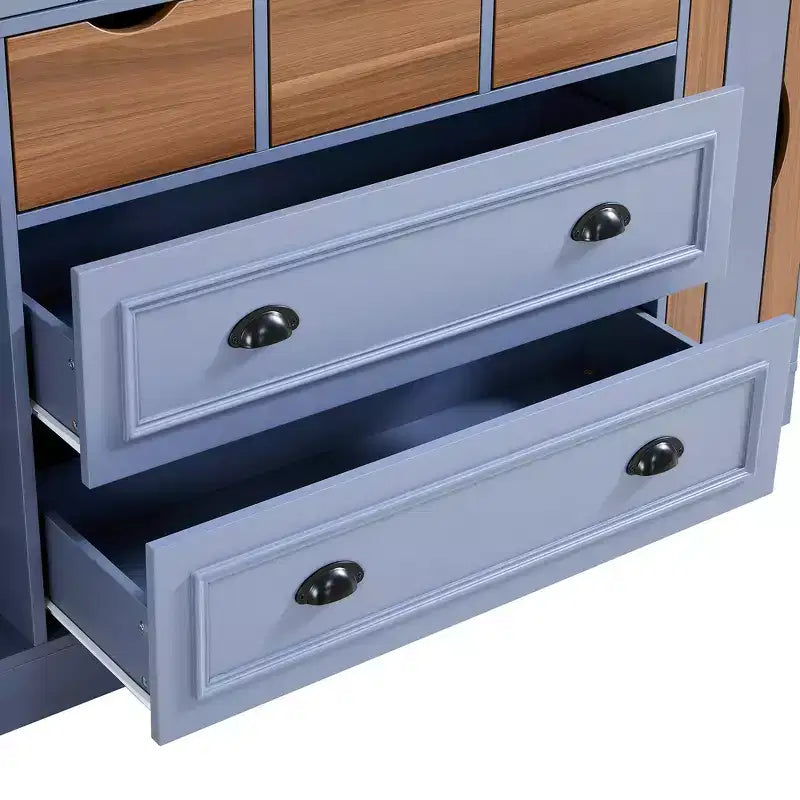 Whisen 71 Tall Freestanding Kitchen Pantry, Large Dining Storage Cabinet Cupboard Sideboards With 4 Foldable Doors, Shelves, Wine Racks