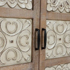 Farmhouse 37.4 Tall 2-Door Wood Storage Cabinet - 37.4 H x 27.68 W x 13.23 D