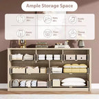 Wide Modern 7-Drawer Dresser for Bedroom, Large Wooden Chest of Drawers with Storage Organizer for Living Room, Hallway & Entryway