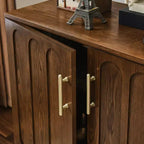 MAYEERTY Fluted Sideboard Buffet Cabinet with Shelves Solid Wood Legs for Living Room Dining Room