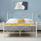 Javlergo Victoria Metal Platform Bed Frame with Headboard and Footboard
