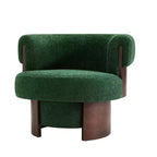 Whisen 360 Swivel Barrel Chair with Sculptural Bentwood Design, Solid Wood Frame, 32 Wide, Versatile for Living Room and Bedroom