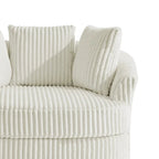2 Set Oversized 43 W Plush Corduroy Swivel Barrel Chair with Pillows