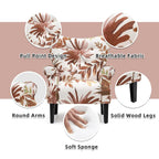 Erommy Modern Accent Chair, High Back Armchair, Upholstered Fabric Button Single Sofa with Wooden Legs for Living Room