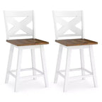 Costway 24 Swivel Barstools Set of 4 w/Backrest Large Seat Footrest for Kitchen Island