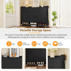 Sleek and Contemporary Shoe Cabinet with Adjustable Shelves, Minimalist Home Organizer with Solid Wood Legs