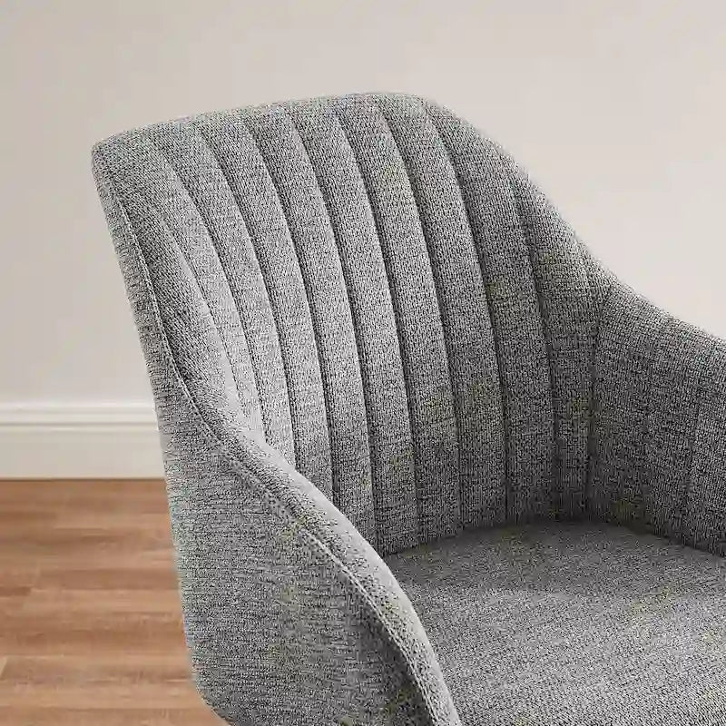 Modern Home Office Swivel Arm Accent Chair with Wood Legs