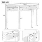 Console Table with 3 Drawers, Elegant Console Table, Sturdy Stable Entryway Sofa Table with Vertical Stripe Drawer Fronts