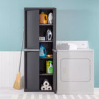 Sterilite 2 Pack Adjustable 4-Shelf Garage Storage Cabinet Bin Organizer, Gray
