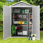 6 ft x 4 ft/6 ft x 8 ft/8 ft x 6 ft/8 ft x 10 ft All-Weather Resin Outdoor Plastic Storage Shed w/Floor, Spire Tool Shed