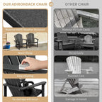 Vrakae 6 Pcs Patio HDPE All-Weather Stacking Adirondack Chair