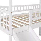 Twin House Loft Bed with Slide and Stairs, Loft Bed with Storage Drawers, Wood Cabin Loft Bed for Kids Toddlers