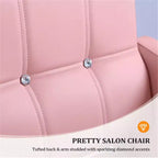 Karl Home Pink Heavy Duty Hydraulic Hair Stylist Salon Chair wiht Diamond Accents