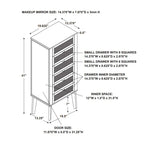 Jewelry Armoire with Storage Drawers and Side Panels - 41 - Brown