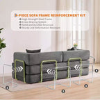 Modern 79 Corduroy Futon Sofa Bed for Small Spaces, 5-in-1 Convertible Sleeper Couch with Removable Armrests & Pillows