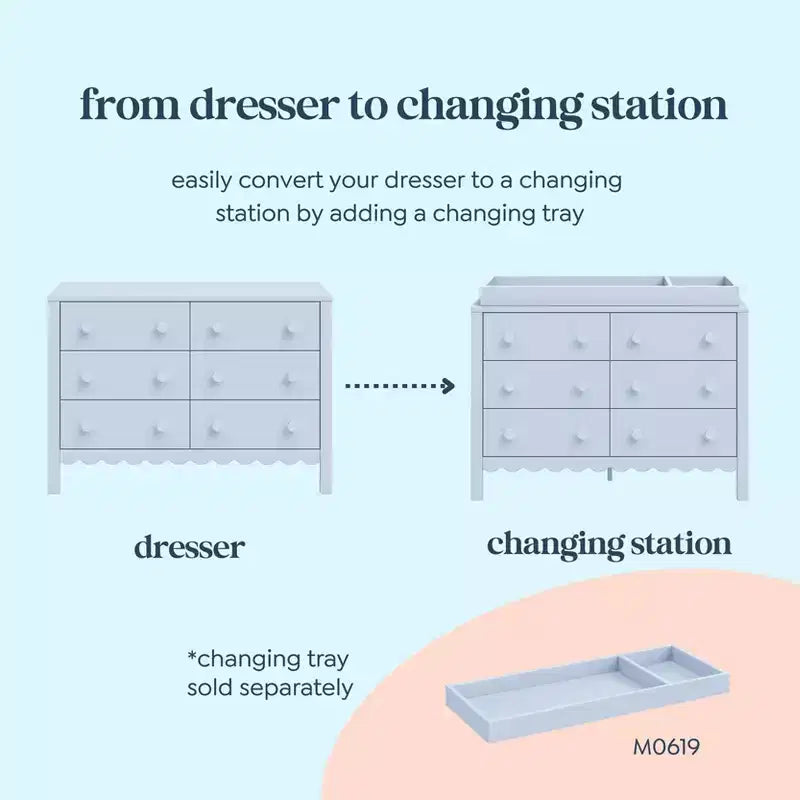 Scallop 6-Drawer Dresser