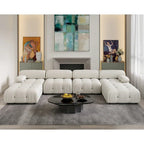 138  Convertible Modular Sectional Sofa, U-Shaped Minimalist Velvet Sofas Couches
