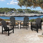 Vrakae 6 Pcs Patio HDPE All-Weather Stacking Adirondack Chair