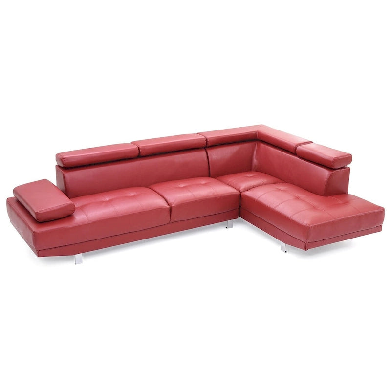 Riveredge 109 in. W 2-piece Faux Leather L Shape Sectional Sofa - 76L x 109W x 28H