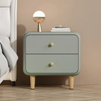 Modern Small Wood 2 Drawer Nightstand with Legs