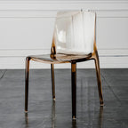 Amber Acrylic Armless Low Back Dining Chair