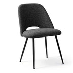 Set of 4 Modern Upholstered Dining Chairs, Armless Dining Room Chairs with Black Metal Legs, Comfortable Kitchen & Dining Side Chairs-Panipeachy