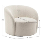 KINWELL 34 Wide Upholstered Swivel Accent Barrel Chair (Set of 2)