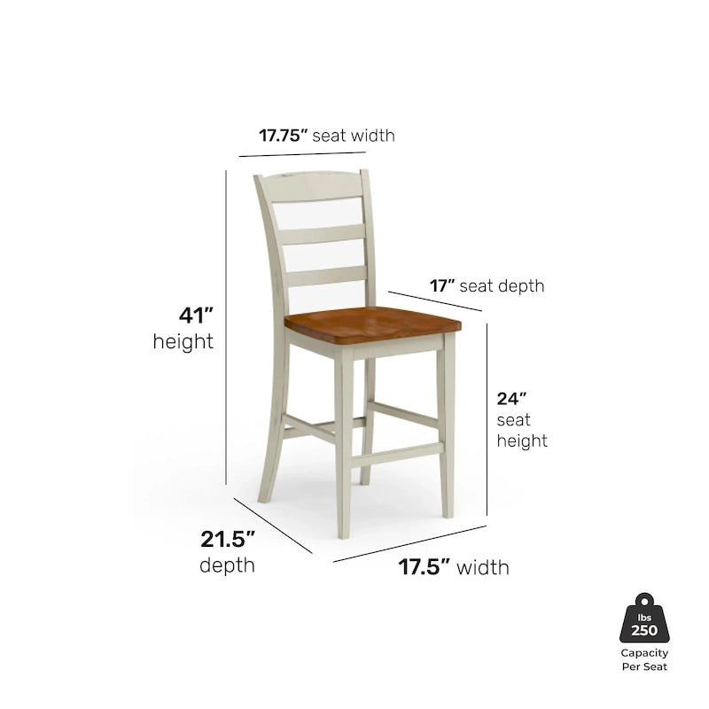 Homestyles Monarch 3-Piece Off-White Wood Kitchen Island Set with Drop Leaf Wood Top - 48 x 25 x 36