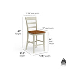 Homestyles Monarch 3-Piece Off-White Wood Kitchen Island Set with Drop Leaf Wood Top - 48 x 25 x 36