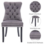 Dining Chairs Set of 6, Luxury Upholstered Velvet Kitchen Chairs Side Chair with Padded Seat Back and Solid Wood Legs - N/A