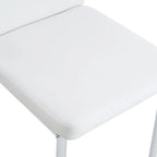 Luxury Simple Chair Set of 6 PU High Resilience Dining Chair with Metal Silver Leg Kitchen Armless Side Chair