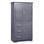 Tall and Wide Storage Cabinet with Doors for Bathroom/Office