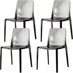 Amber Acrylic Armless Low Back Dining Chair