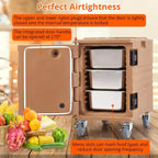 Premium Catering Food Warmer - Insulated Hot/Cold Carrier for 6 Full-Size Pans with Heavy-Duty Casters