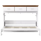 Twin Size Murphy Bed with 3 Drawers, Folding Wall Cabinet Bed, White