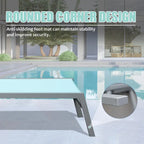 Patio Chaise Lounge Set of 3, Aluminum Pool Lounge Chairs with Side Table, Outdoor Adjustable Recliner All Weather