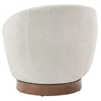 Spruce&Spring Upholstered Swivel Accent Barrel Chair with Wood Base