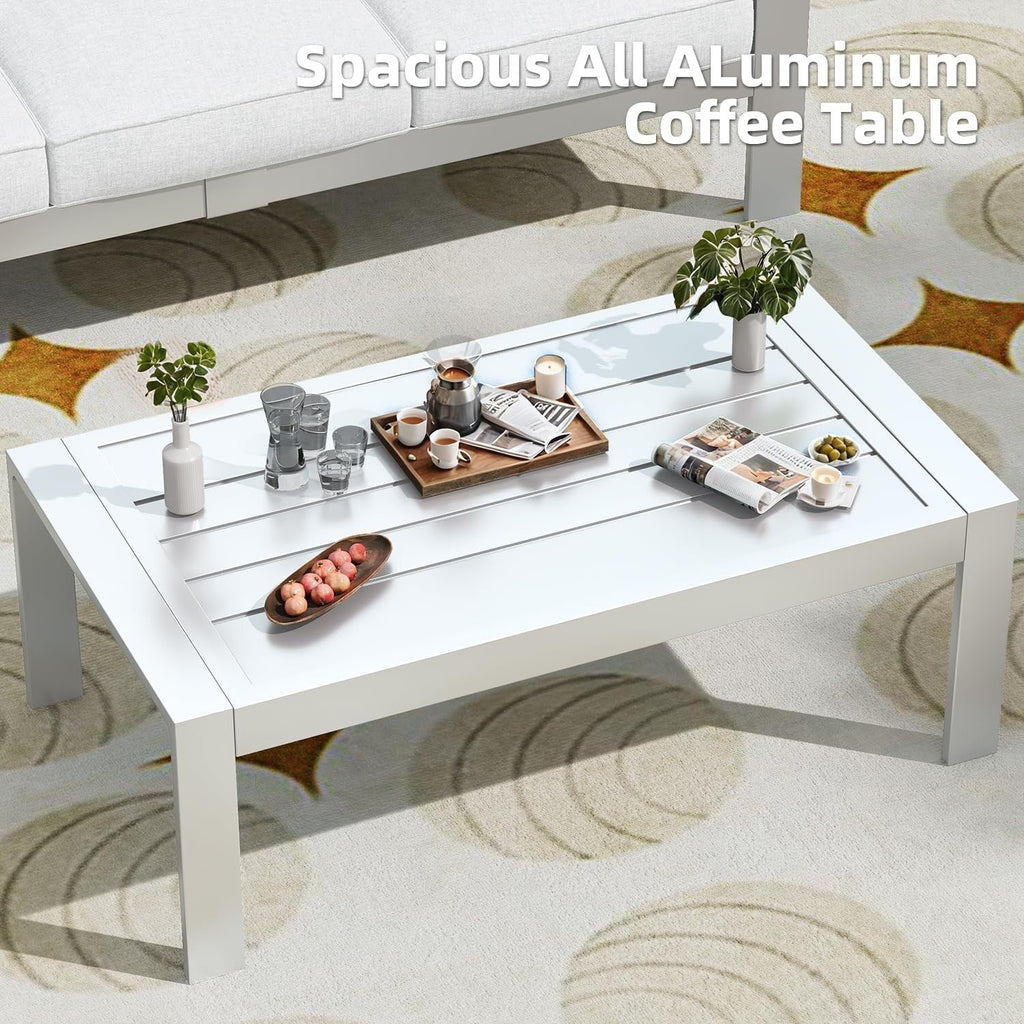AECOJOY 7 Pieces Aluminum Patio Furniture Set Outdoor Conversation Set