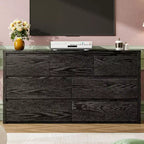 Wide Modern 7-Drawer Dresser for Bedroom, Large Wooden Chest of Drawers with Storage Organizer for Living Room, Hallway & Entryway