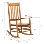 Karl Home | 24-Inch Solid Wood Patio Rocking Chair
