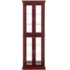 Display Cabinet, Curio Cabinet with 6 Adjustable Shelves and Tempered Glass Doors, Tall Cabinet for Living Room, Bedroom