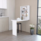Foldable Table Tacoma, Seven Interior Shelves, White Finish,High quality and durable