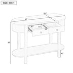 Okak Elegant Console Table with Smooth Glaze, Entry Table with Curved Design and 2 Drawers, Accent Table for Living Room, Hallway